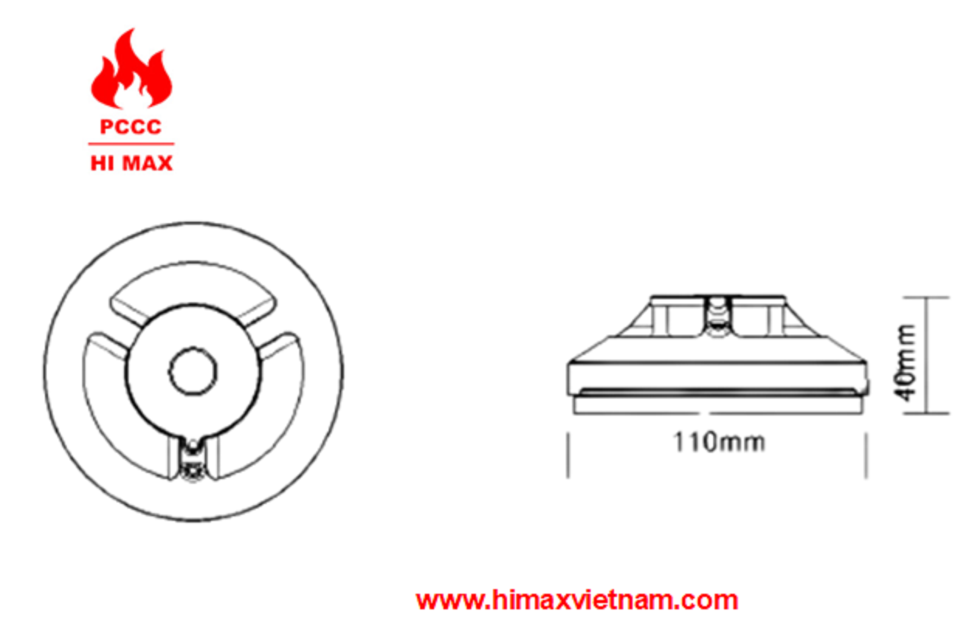 Đầu báo khói địa chỉ hi max HD1015 (Kèm đế)