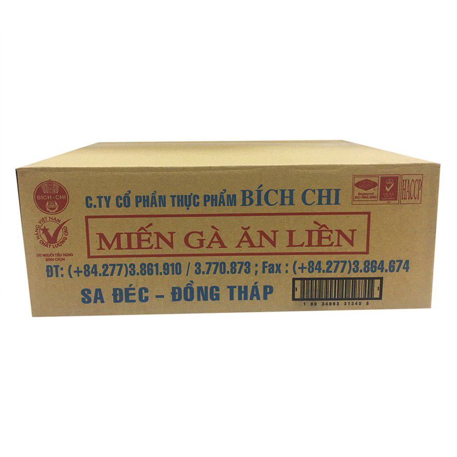 Thùng 30 Gói Miến Gà Ăn Liền Bích Chi (60g/Gói)