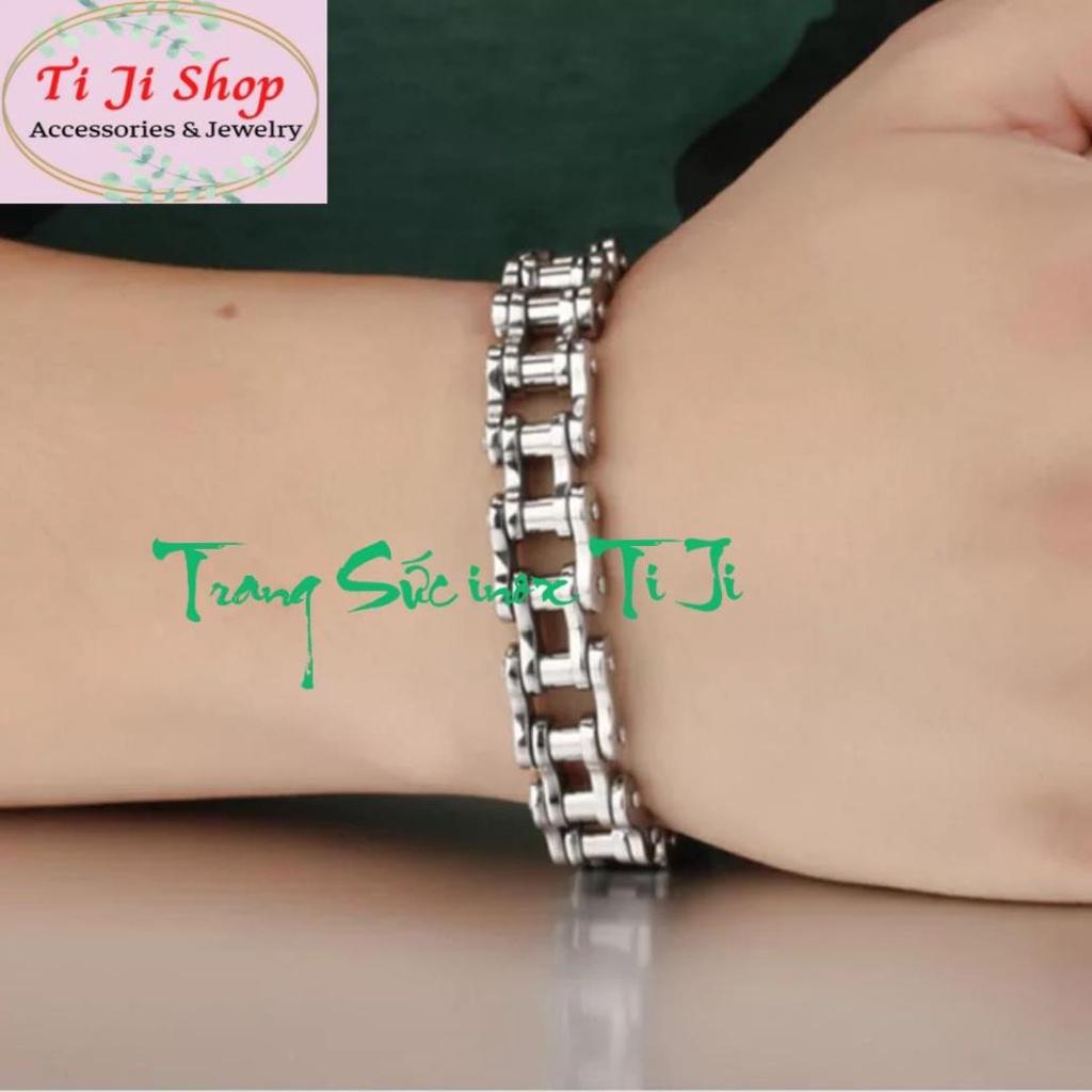 LẮC TAY NAM XÍCH SÊN XE INOX ĐẸP ĐỘC CÁ TÍNH MÀU VÀNG  đẳng cấp sang trọng