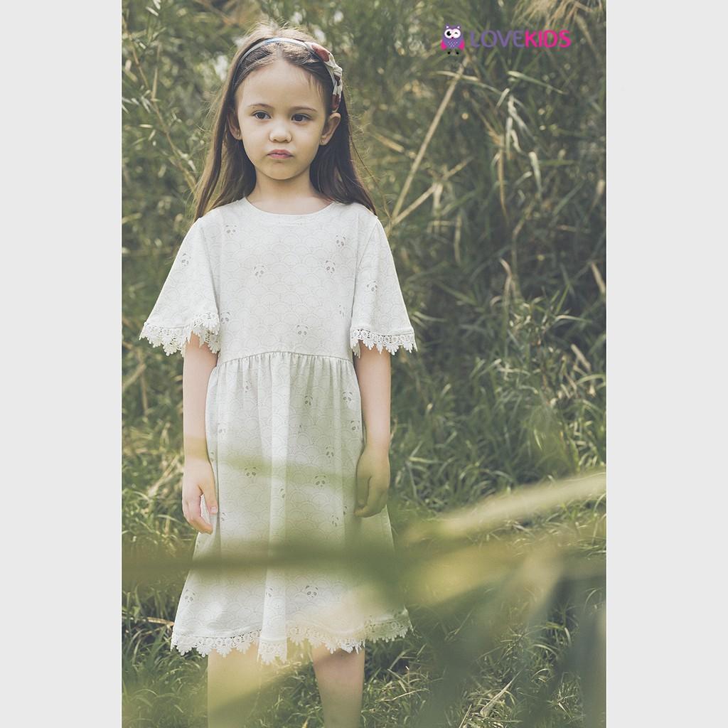 Váy cộc tay cotton art phối ren GMG21DR012 - Lovekids