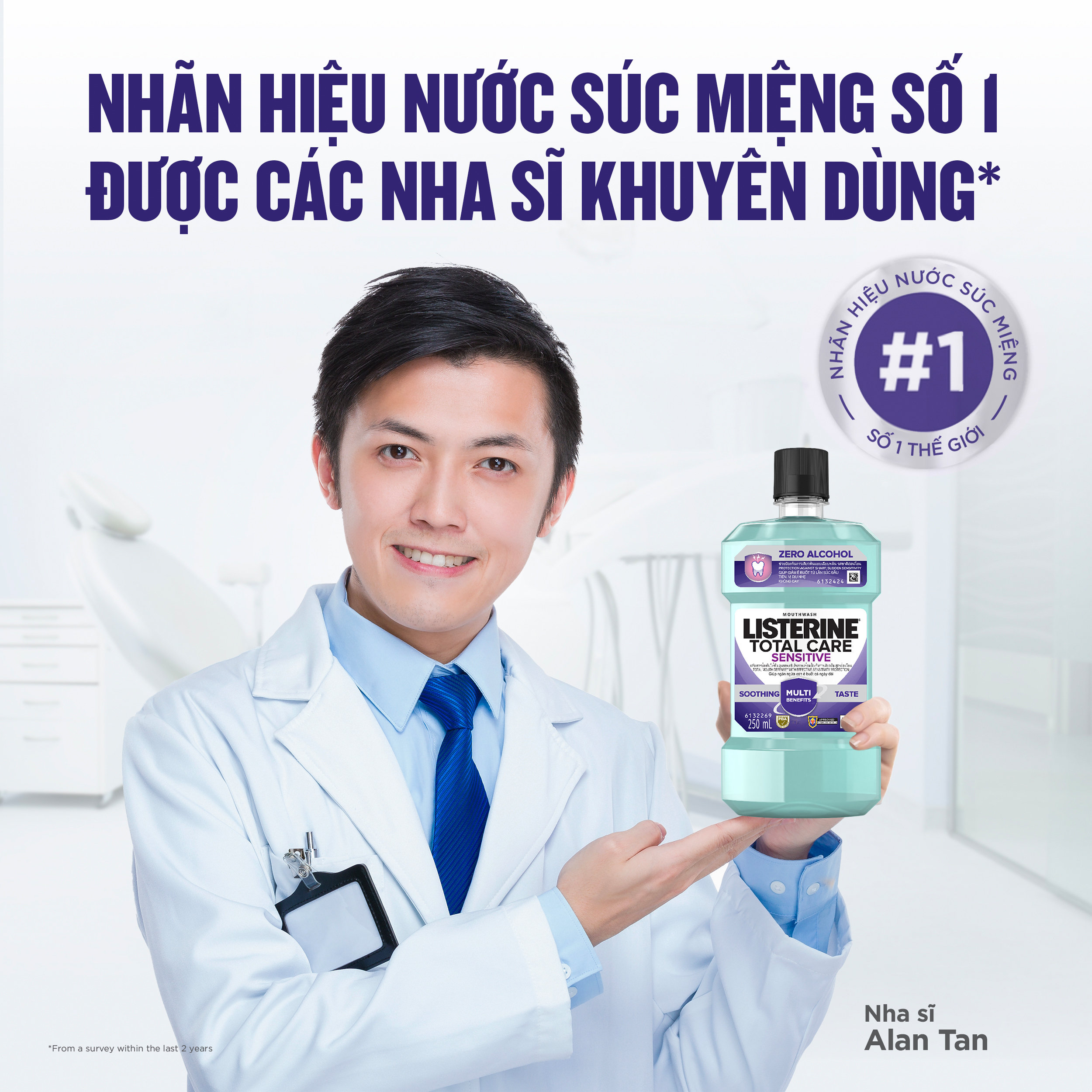 Nước súc miệng chăm sóc toàn diện Listerine Total Care Mouthwash 250ml