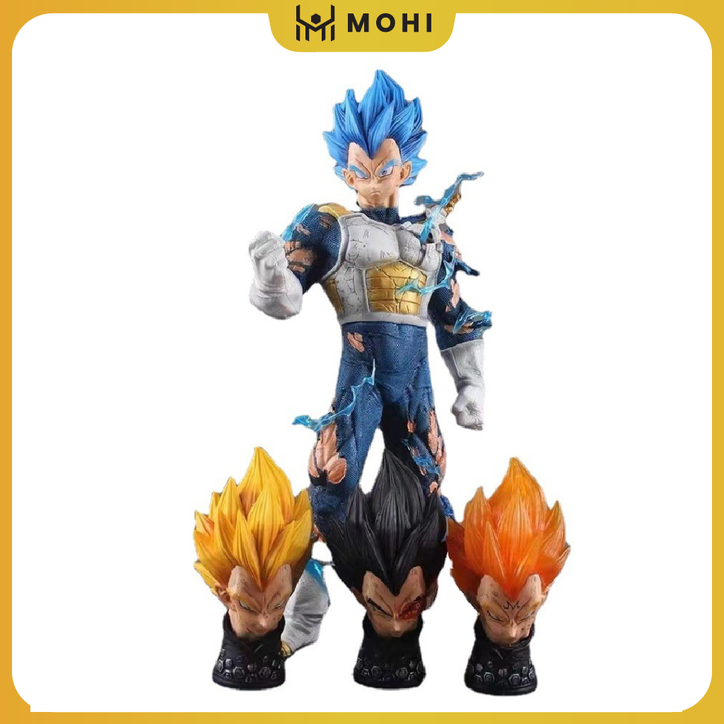 Mô Hình DragonBall Vegeta siêu chất 3 đầu thay thế - có led trên đầu , cao 47cm - Figure DragonBall - Hộp carton