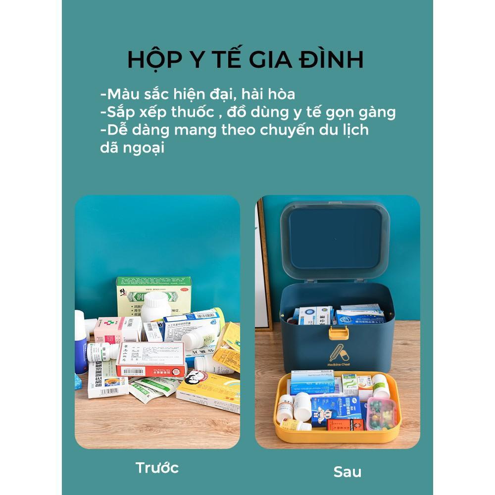 Hộp đựng thuốc y tế cho cá nhân gia đình có khay uống thuốc tây tiện lợi bằng nhựa mã TB569