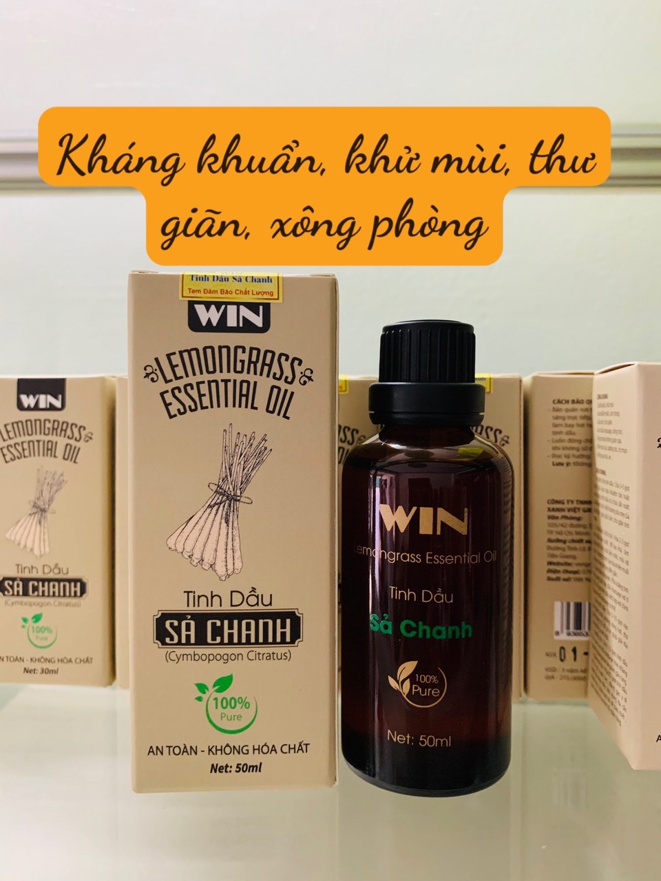 Tinh dầu sả chanh nguyên chất 50ml. Không pha trộn hóa chất, 100% thiên nhiên.