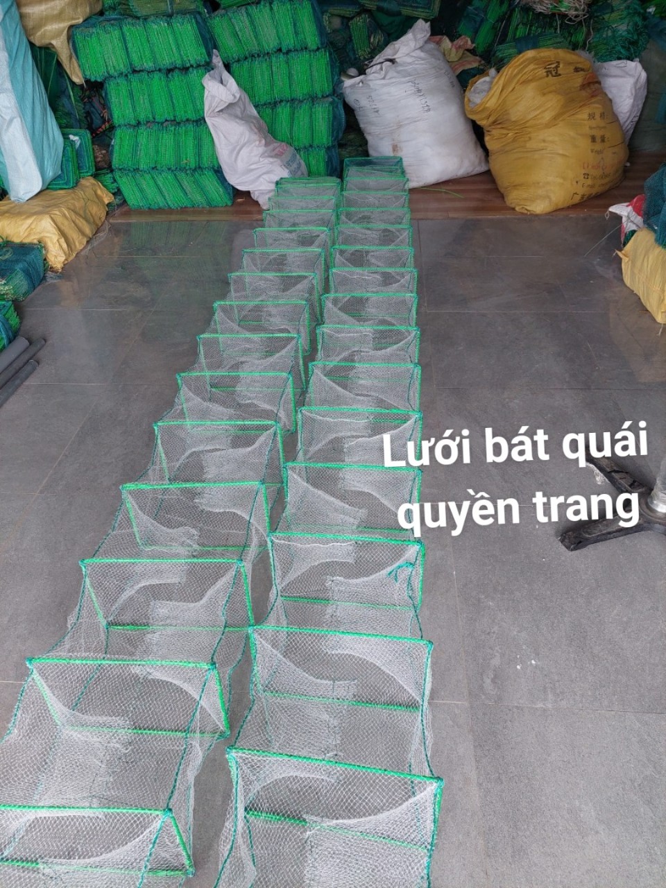 Lưới lồng bát quái 29 khung dài 9m khung làm bằng thép cứng ,mắt lưới 1,3cm