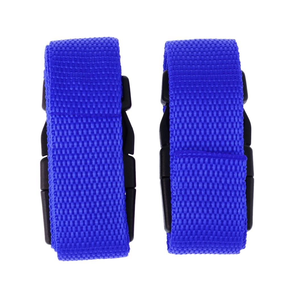 2pcs Golf Trolley Webbing Straps Quick Release Suitcase Tie Down Belt Blue