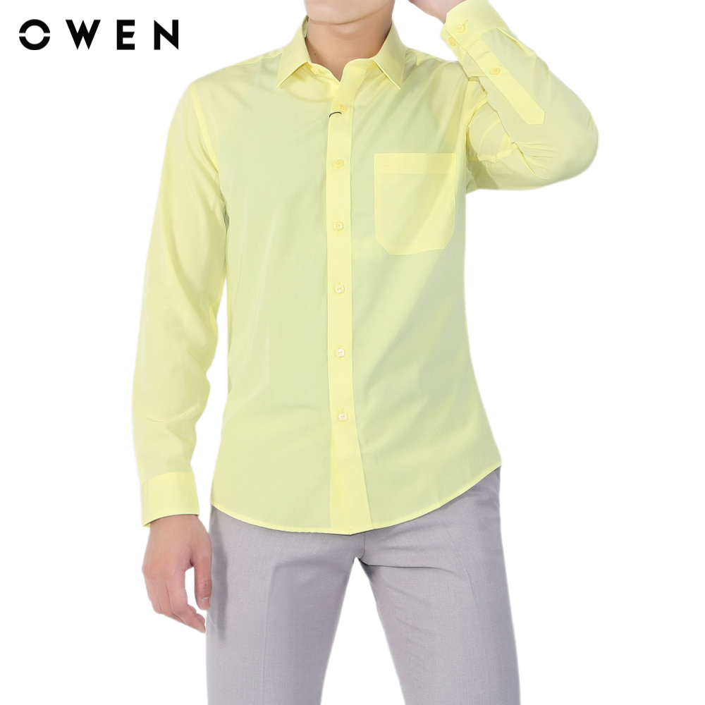Áo sơ mi nam  dài tay OWEN form Regular fit chất liệu Bamboo -  AR22307DT