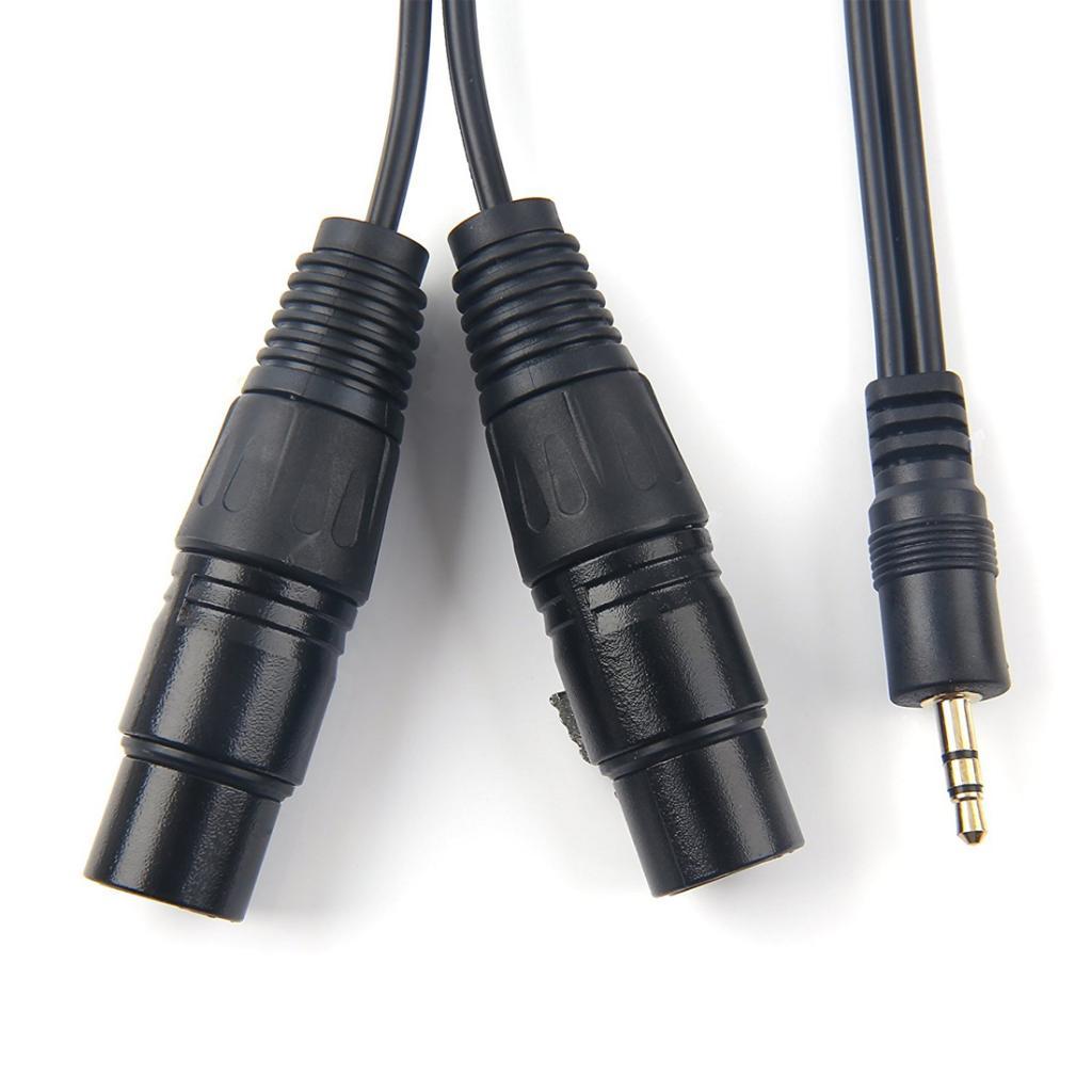 3.5mm Mini Stereo 2 Dual XLR 3 Splitter Cable 1.5m