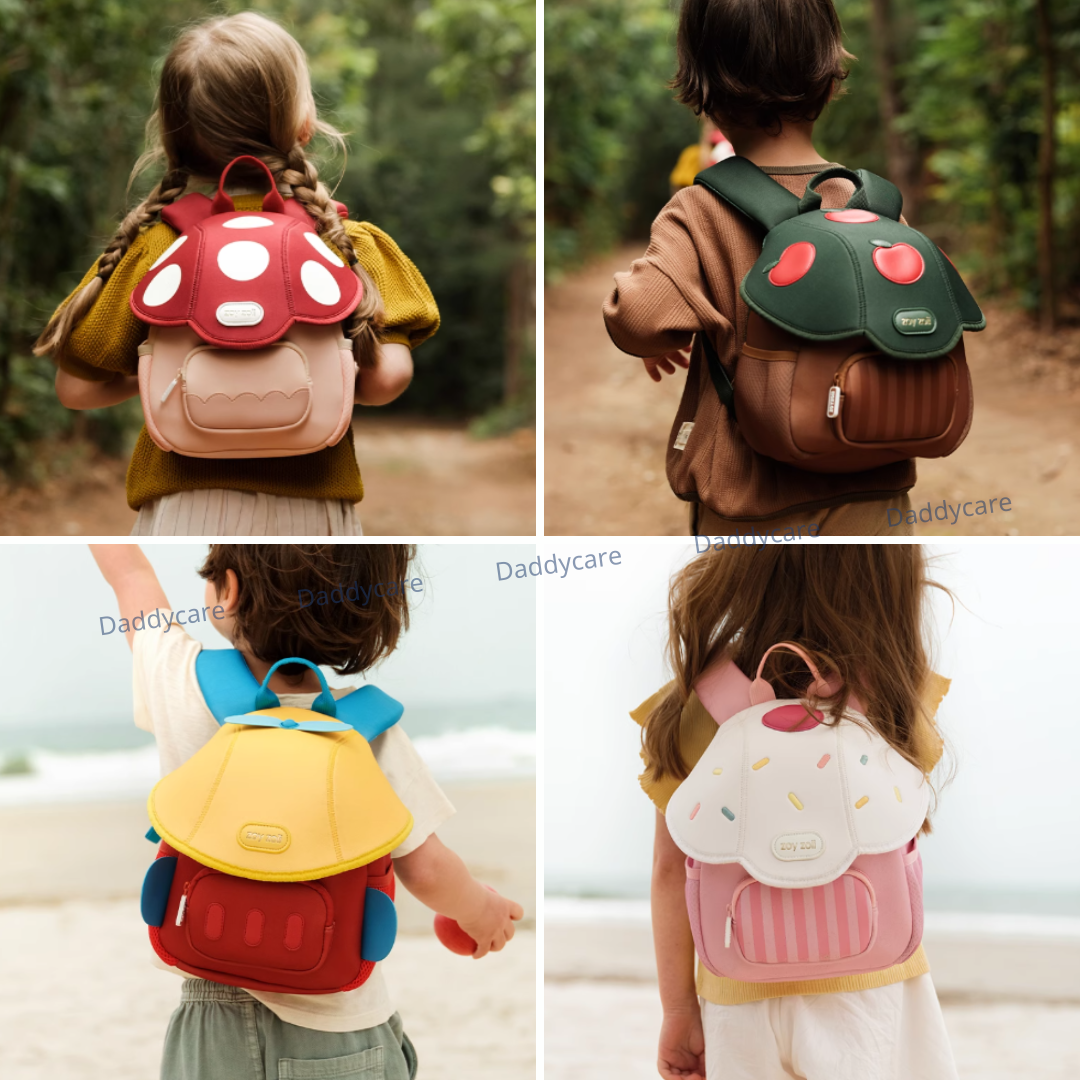 Balo cho bé mầm non Zoyzoii hình cây nấm B50,B80 Mushroom Backpack Series, cặp sách cho bé mẫu giáo