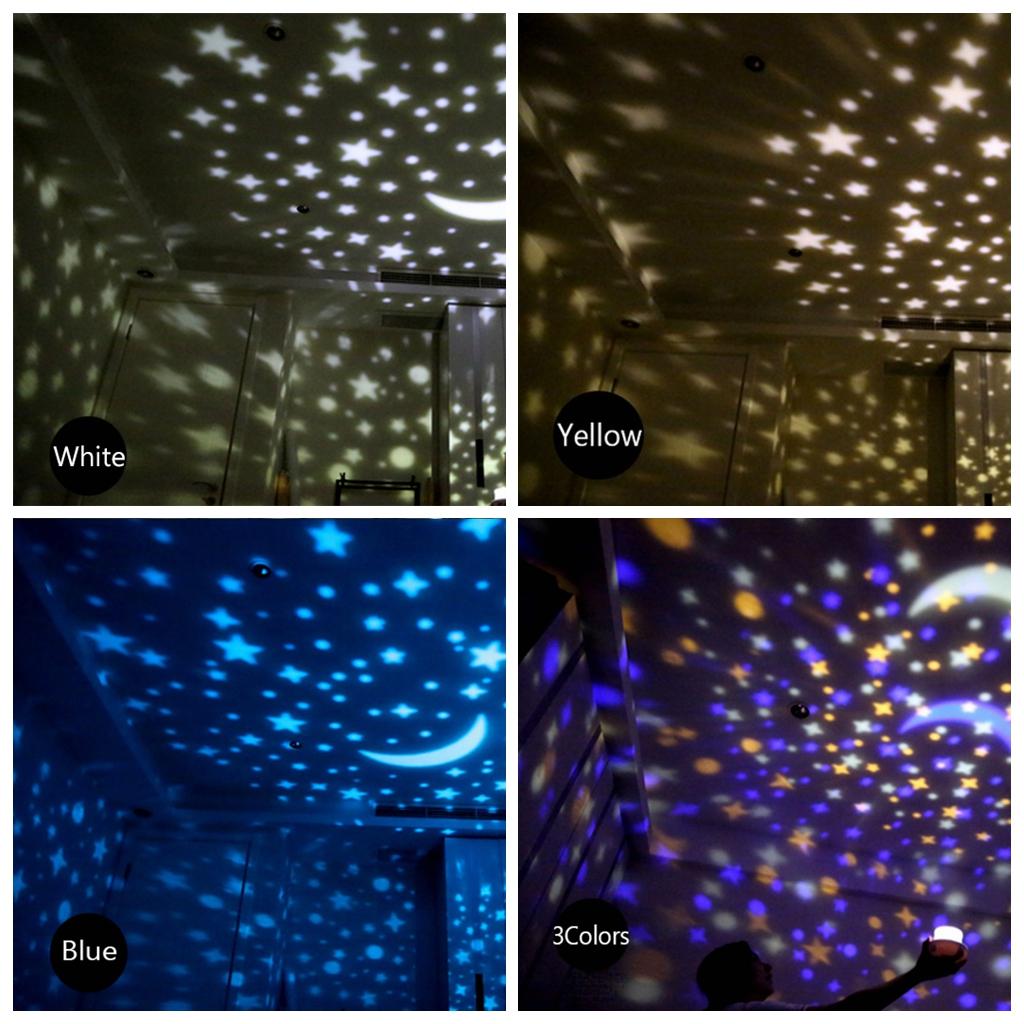 LED Projection Night Lights Starry Sky Moon Magical Children Bedroom Light Lamp