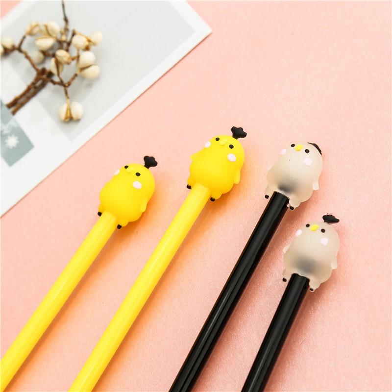 Bút VIẾT GEL MÀU ĐEN 0,38MM; hình bé gà trong suốt cực cute