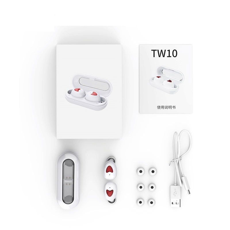 Tai Nghe Bluetooth True Wireless TW10 - Tai Nghe Không Dây - Kết Nối Bluetooth 5.0 Tiết Kiệm Pin - Chống Ồn - Âm Thanh HiFi - Chống Nước