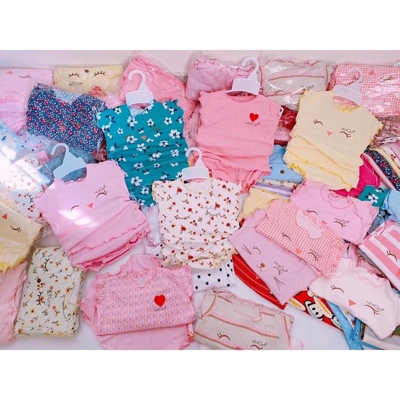 Đồ sơ sinh hotga, bộ thun, chất mát, đồ bộ sơ sinh bé gái hiệu hotga