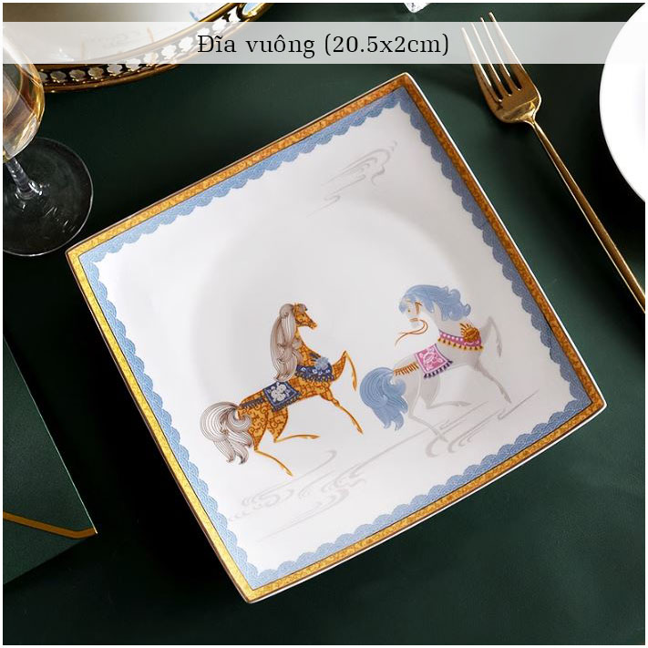 Bộ bát ăn cơm SỨ XƯƠNG Giang Tây cao cấp 60 chi tiết - Bộ chén ăn cơm sang trọng, tinh tế - Bát đĩa mỏng nhẹ nhưng cứng trong và cách nhiệt tốt. Mã GS21