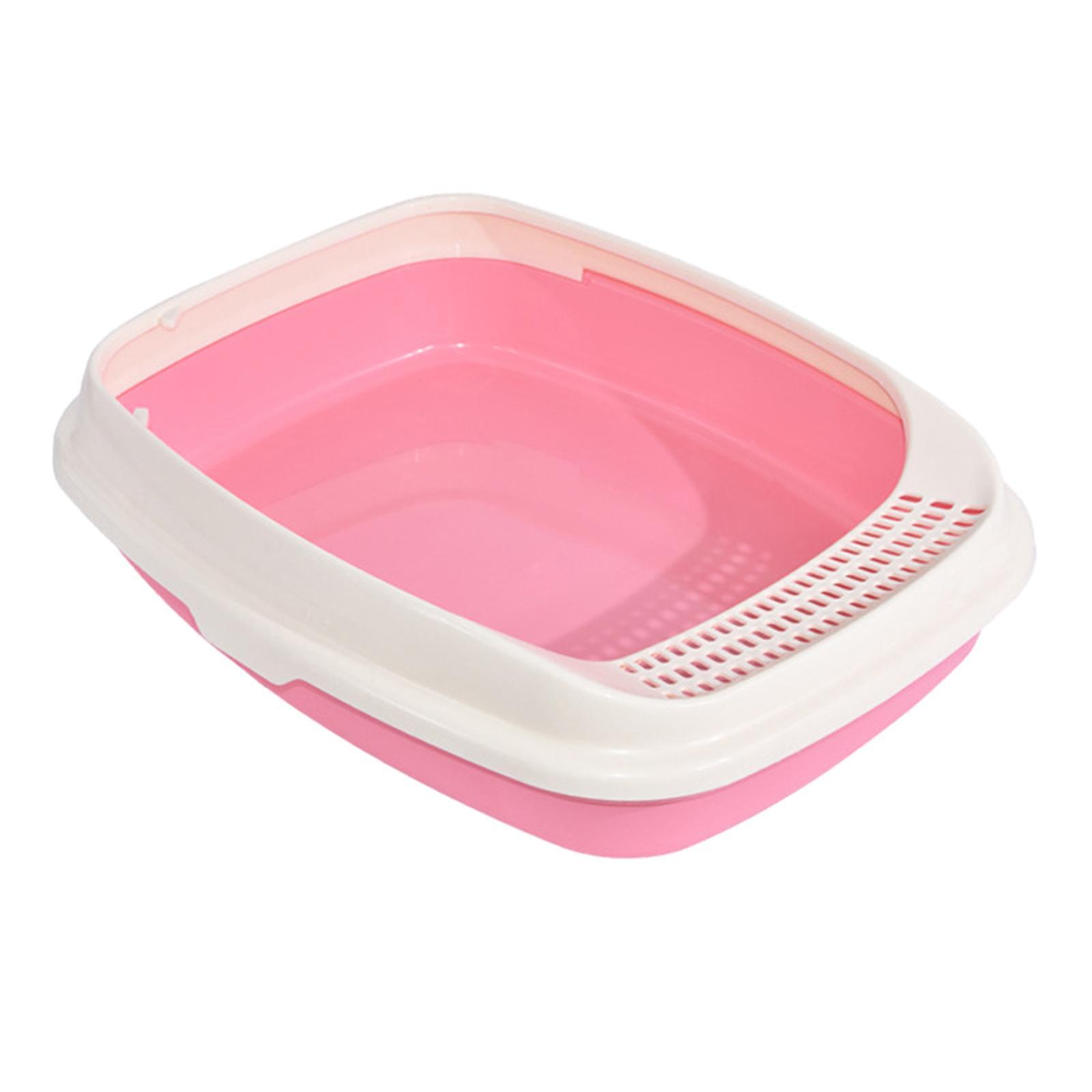 Pet Cat Litter Box Litter Tray Anti Splashing Sturdy Open Top for Small Pets