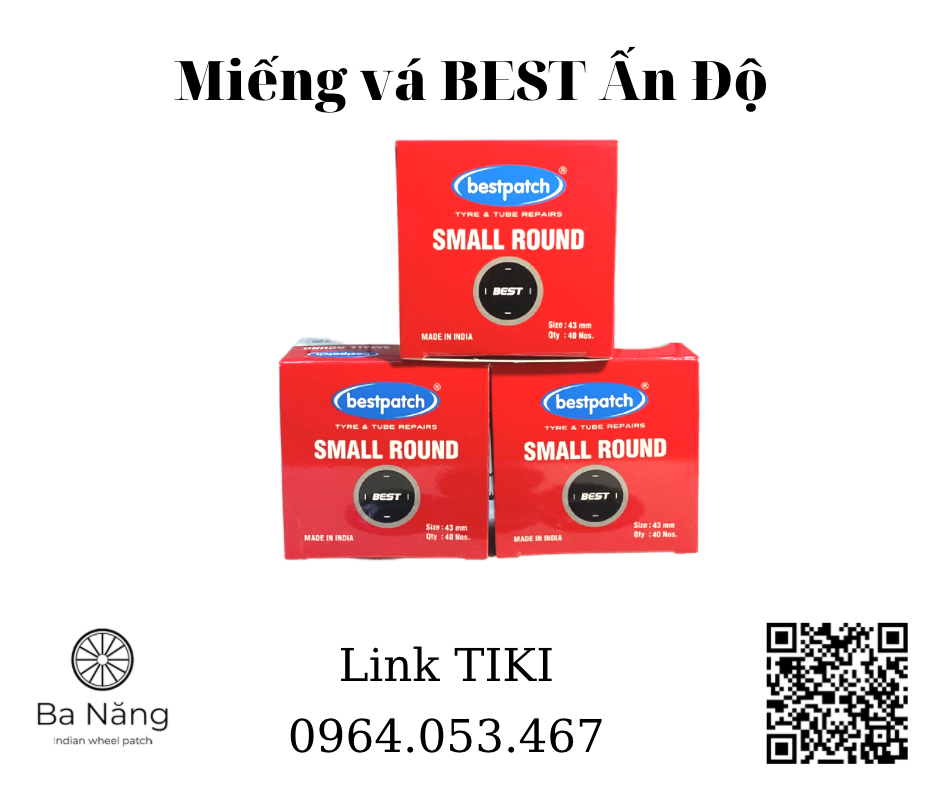 Miếng vá vỏ săm lốp xe máy, ôtô BEST hình Oval - 65x40mm