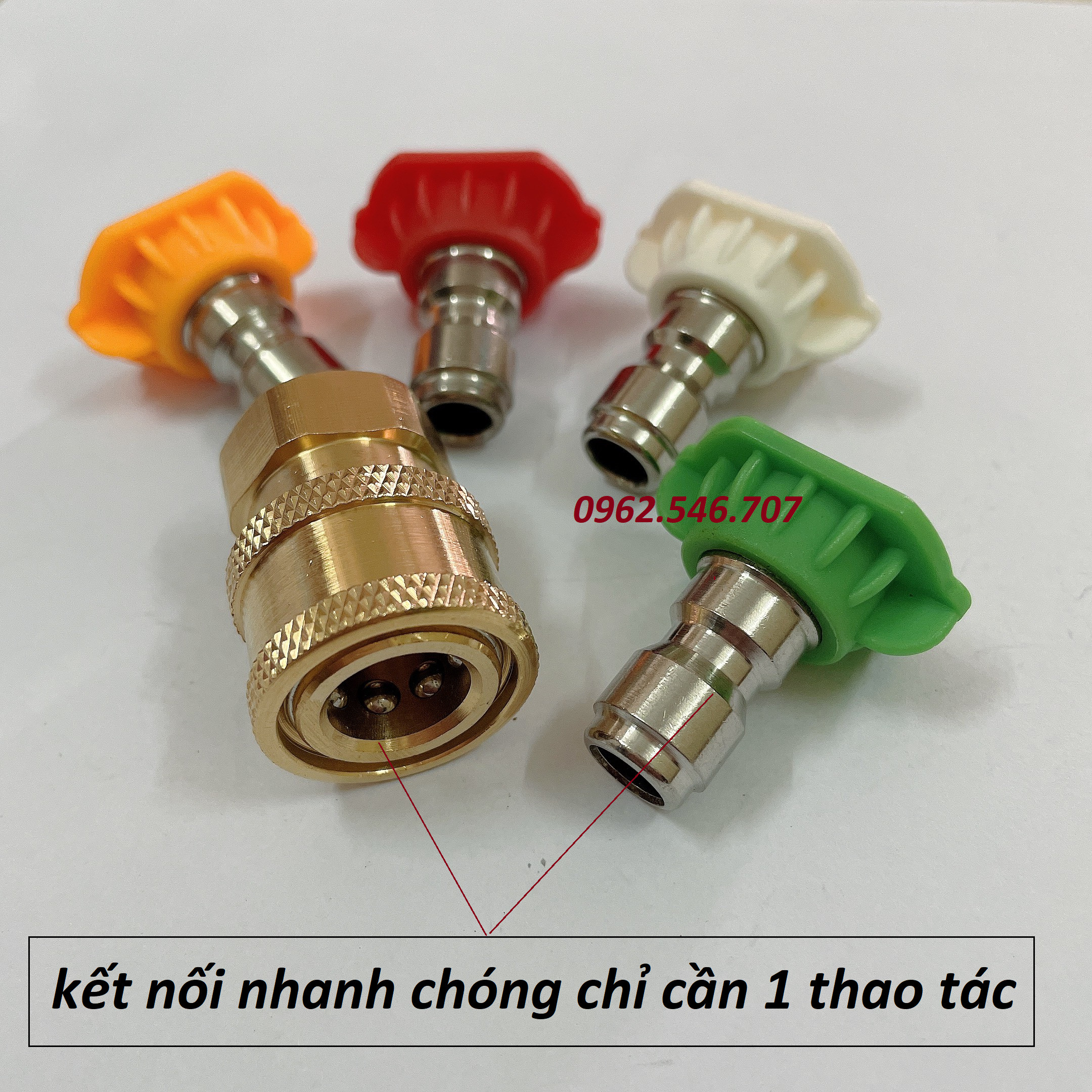 Bộ súng xịt rửa xe và 4 đầu béc xịt góc cho máy rửa xe áp lực cao ren 14mm,22mm tuỳ chọn khi đặt mua | bộ vòi xịt rửa xe kiểu dài và béc xịt rửa xe cao cấp