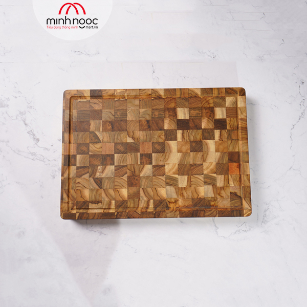 [Chính hãng] Thớt gỗ Teak Chef Studio hình chữ nhật, kích thước 28 x 40 x 3,5 cm - MSP10231. Dùng cắt, thái, khay trưng bày thực phẩm.