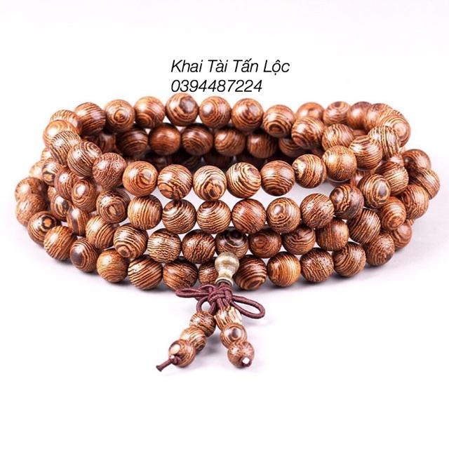 Vòng chuỗi 108 hạt gỗ muồng vân tự nhiên tphcm