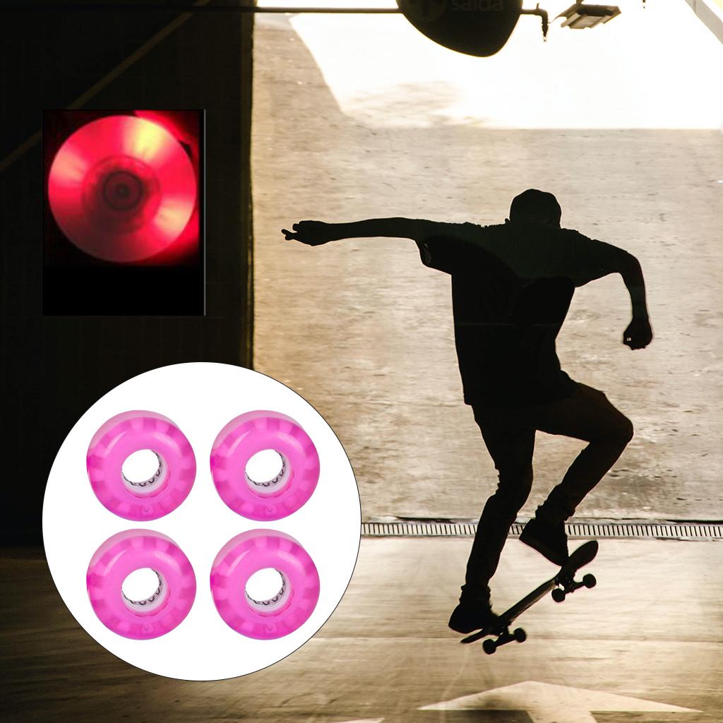 Luminous Skateboard Wheels,4PCs/Set Light up Skateboard Wheels Quad Roller Skate/Skateboard Wheels for Double Row Skating and Longboard