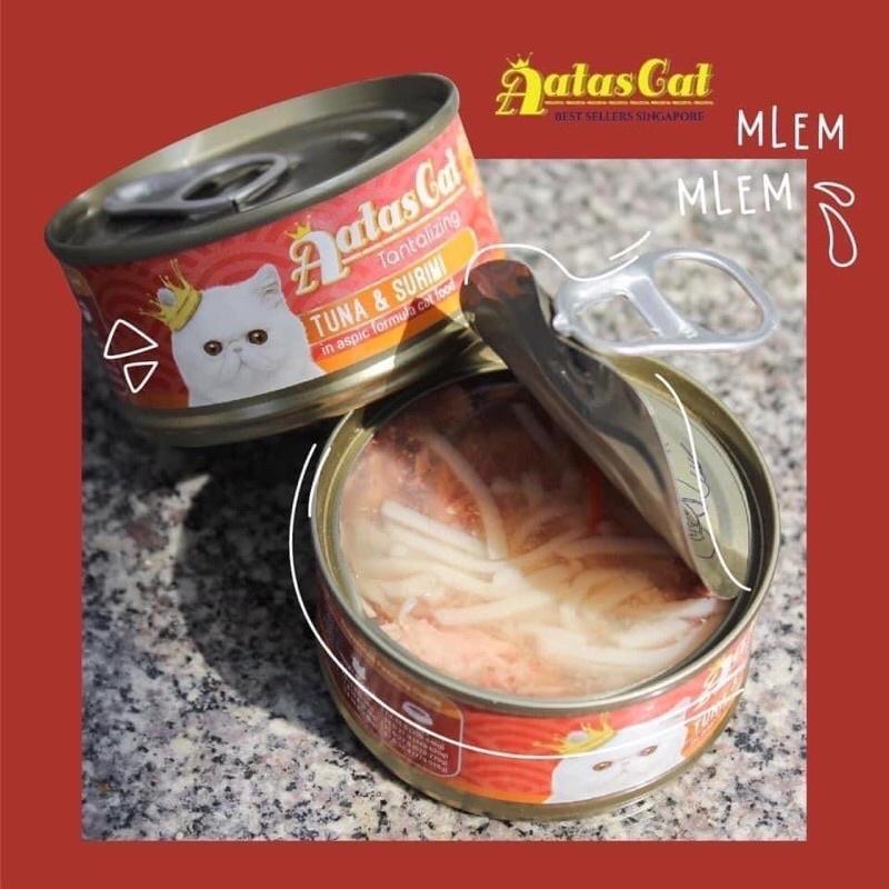 Pate lon Aatas Cat pate dinh dưỡng mới cao cấp cho mèo lon 80g đủ vị