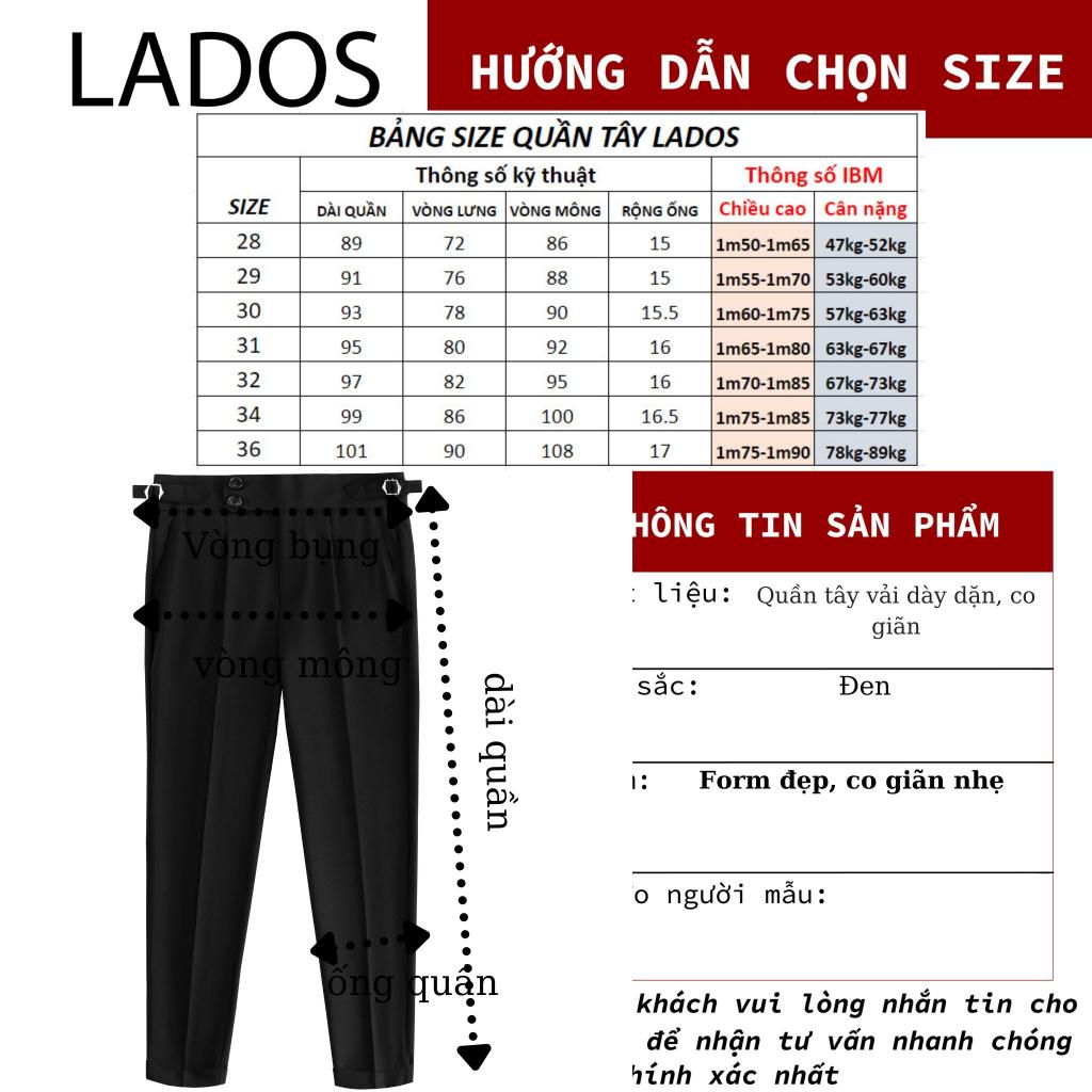 Quần tây âu nam cạp cao Sidetab cao cấp LADOS-4093 form Hàn, chất vải đẹp, co giãn, sang trọng, lịch lãm