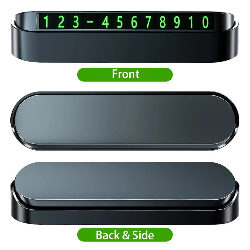 Bảng số  - Kích thước: 56*125.7*37.3mm - Bảng ghi số điện thoại đặt taplo cho xe ô tô.