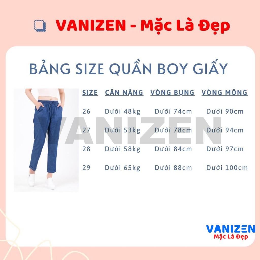 Quần jean giấy nữ ống rộng baggy đẹp lưng cao cạp chun trơn hàng cao cấp mã 352 VANIZEN
