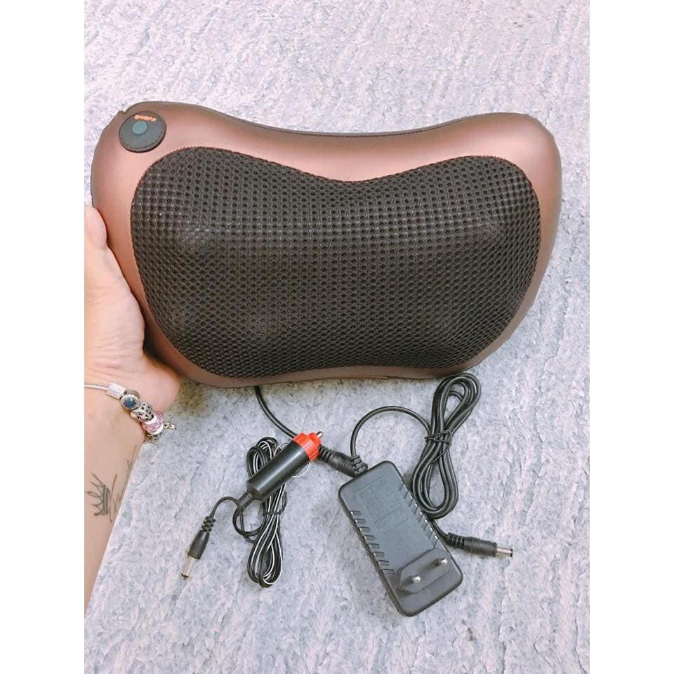 Gối Massage Hồng Ngoại 8 Bi - giải tỏa căng thẳng - hỗ trợ điều trị đau lưng - cột sống