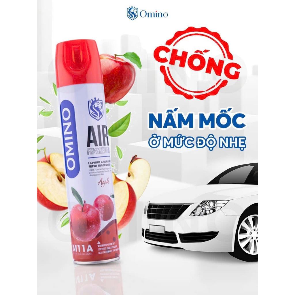 Bình Xịt Thơm Khử Mùi Nội Thất Ô Tô Hương hoa quả 330ml- Đủ 3 Mùi Hương Táo, Đào, Chanh