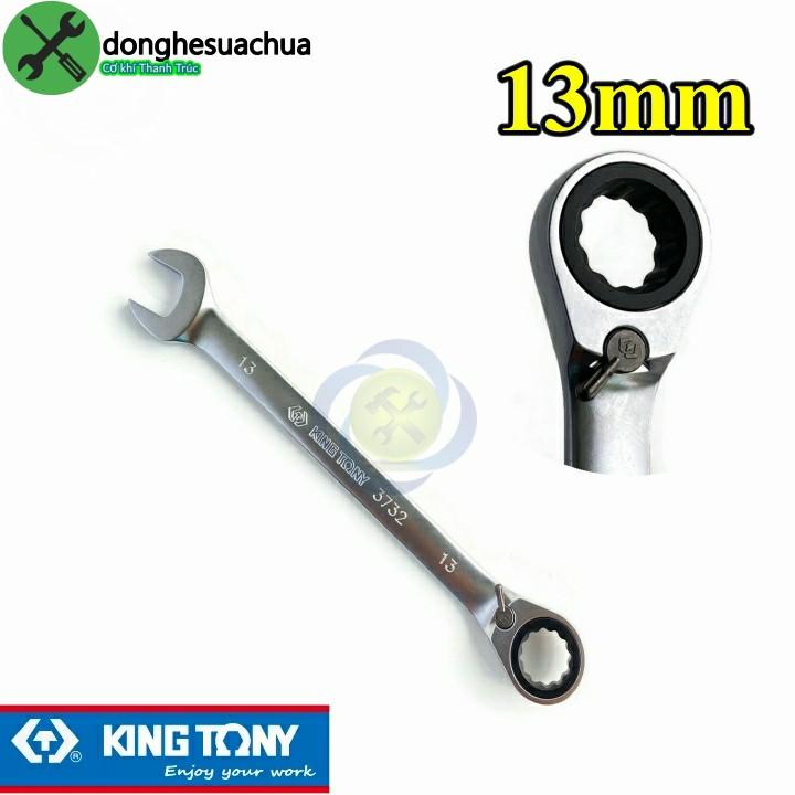 Cờ lê vòng miệng tự động 13mm Kingtony 373213M có khóa gạt