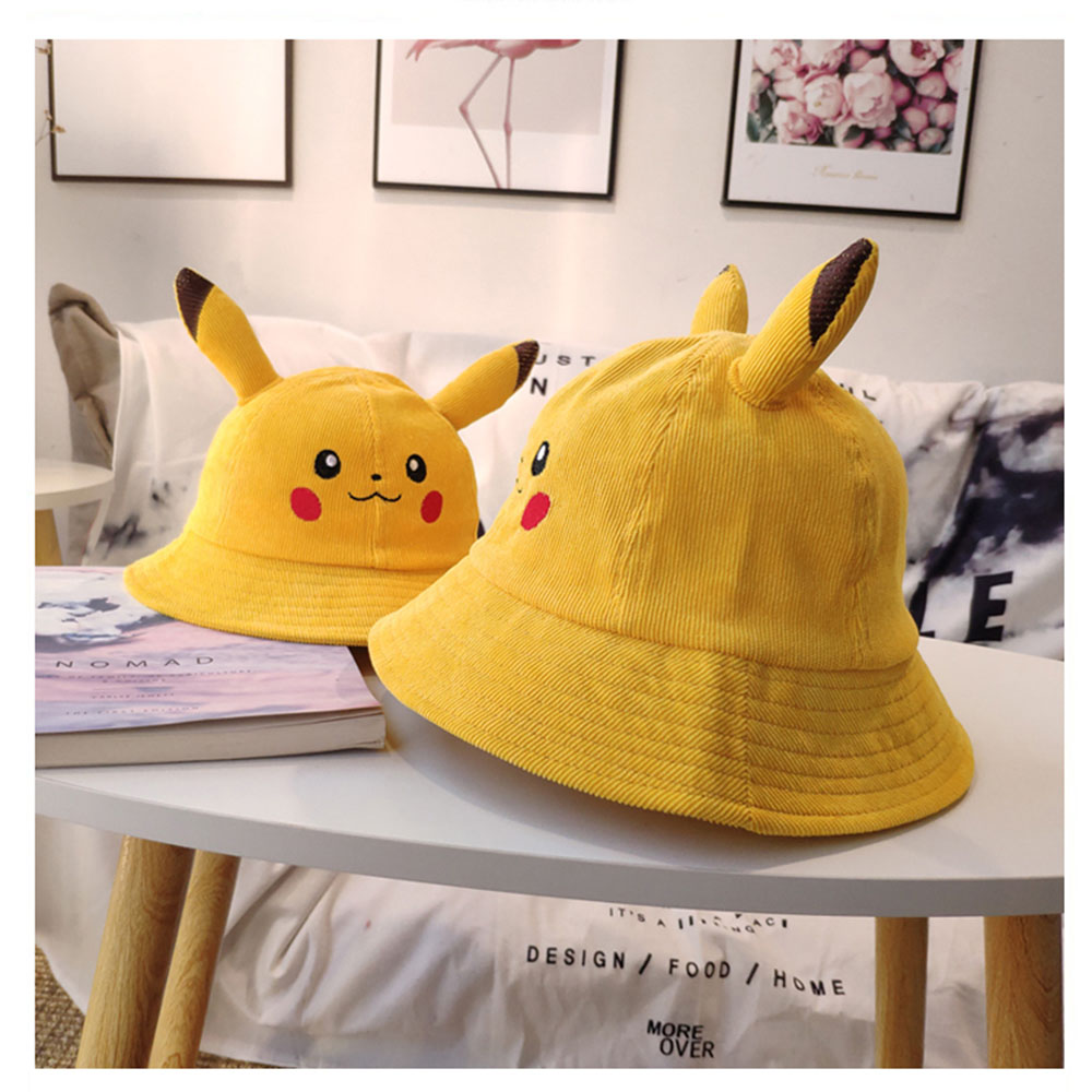 Mũ rộng vàng chống nắng nam nữ hình Pikachu dễ thương màu vàng size người lớn - Smice House