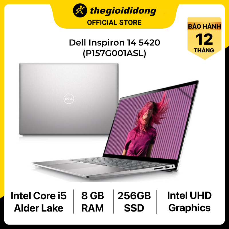 Laptop Dell Inspiron 14 5420 i5 1235U/8GB/256GB/14"F/OfficeHS/Win11//Bạc - Hàng chính hãng