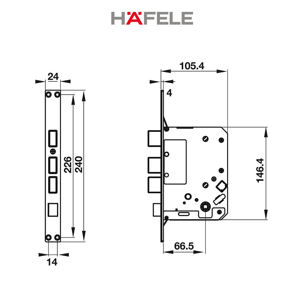 Khóa điện tử Hafele EL9500-TCS - 912.05.315 Xuất xứ Hàn Quốc (Hàng chính hãng)