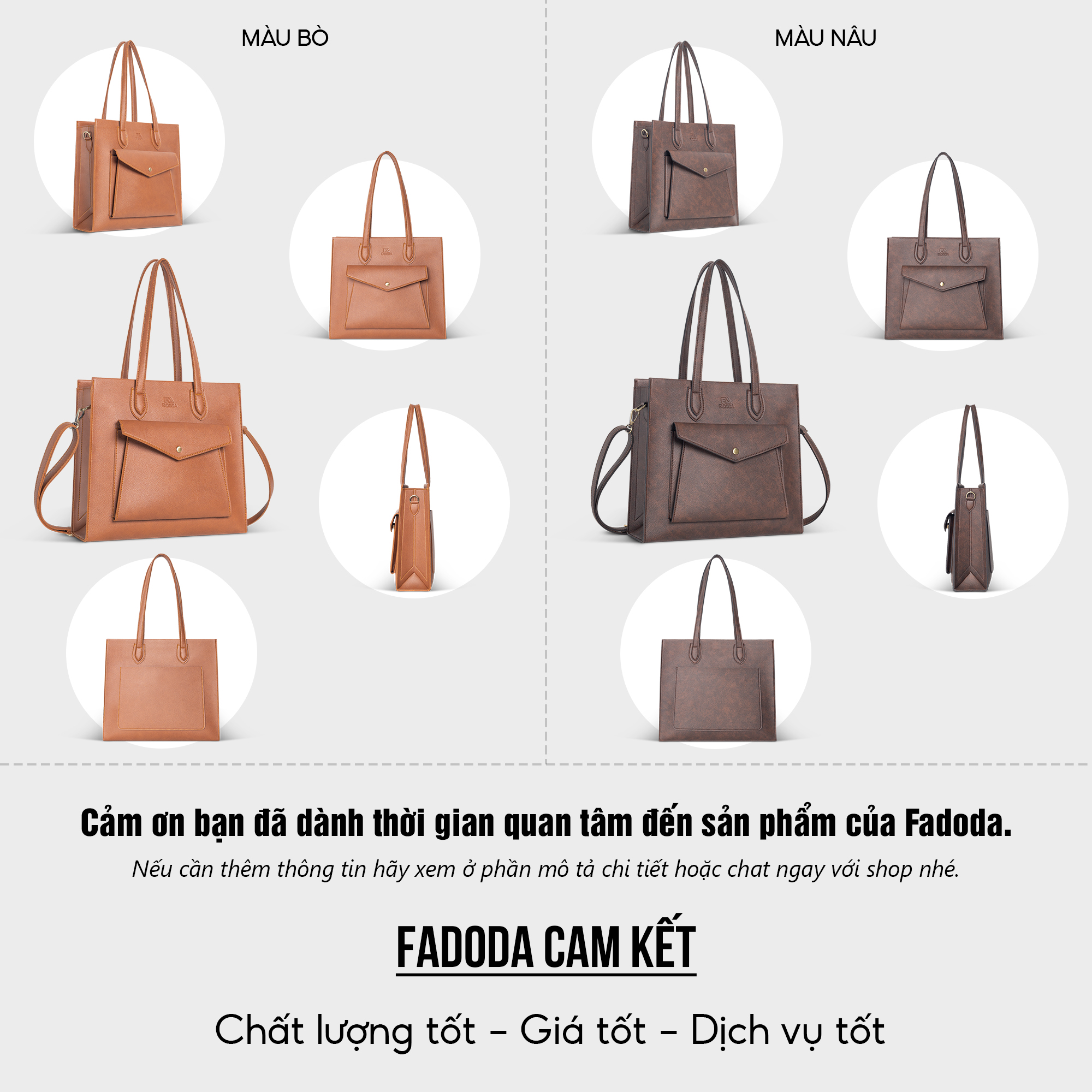 Túi xách nữ thời trang công sở FADODA FTX12