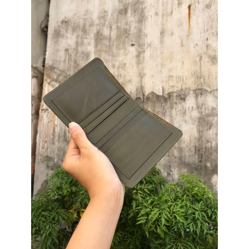 Ví Nam Da Bò Pullup Basic Tc - Ví Da Bò Thật Hàng Cao Cấp Mẫu Mã Lịch Lãm Sang Trọng 12x 9.x 2.5 cm -GENNIN STORE