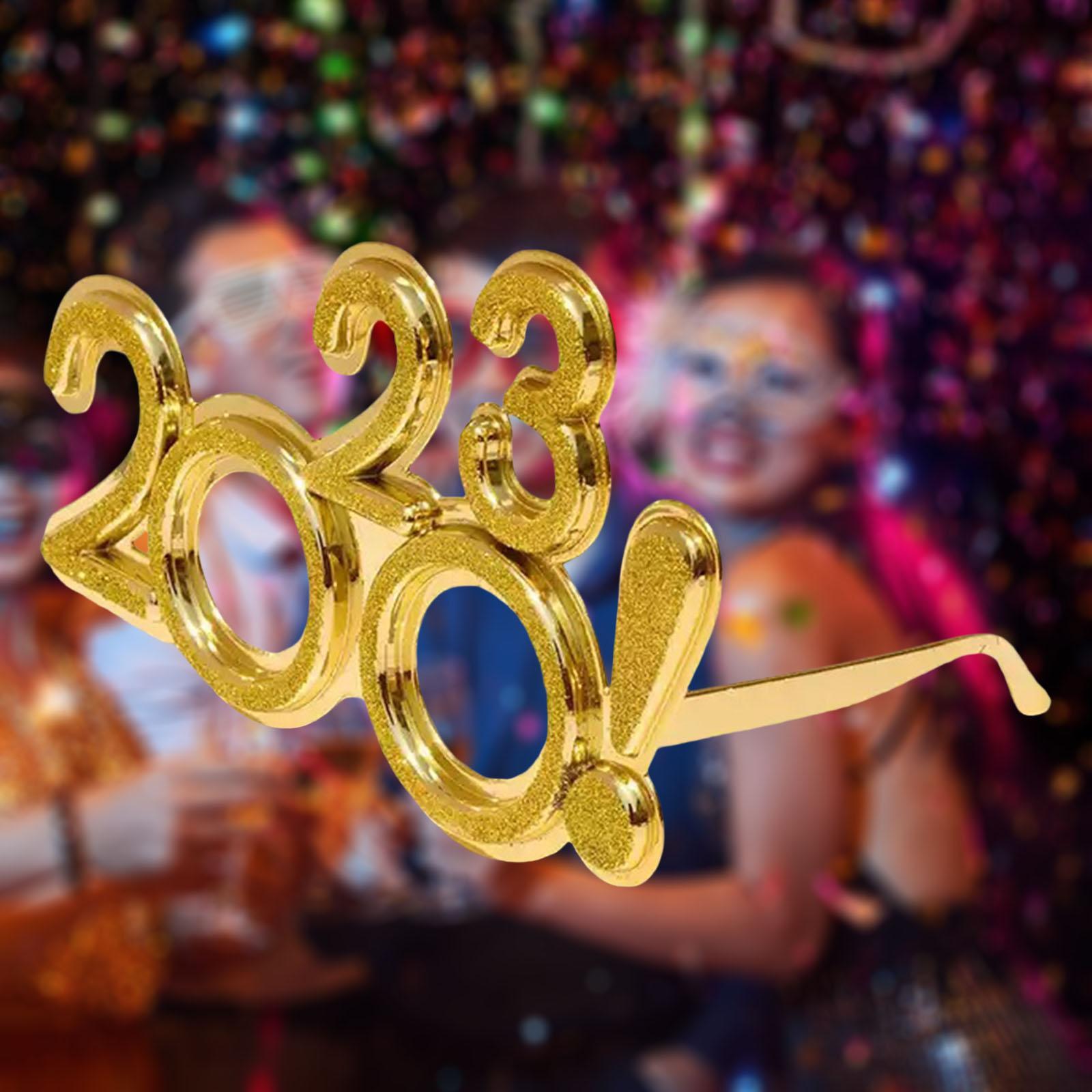 2Pcs 2023 Funny Glasses Eve Party Supplies Photo Prop for Celebration