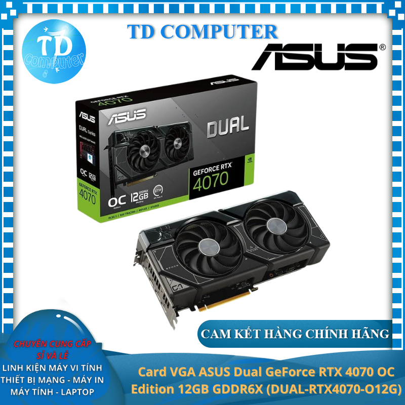 Card màn hình VGA ASUS Dual GeForce RTX 4070 OC Edition 12GB GDDR6X (DUAL-RTX4070-O12G) - Hàng chính hãng Viết Sơn phân phối