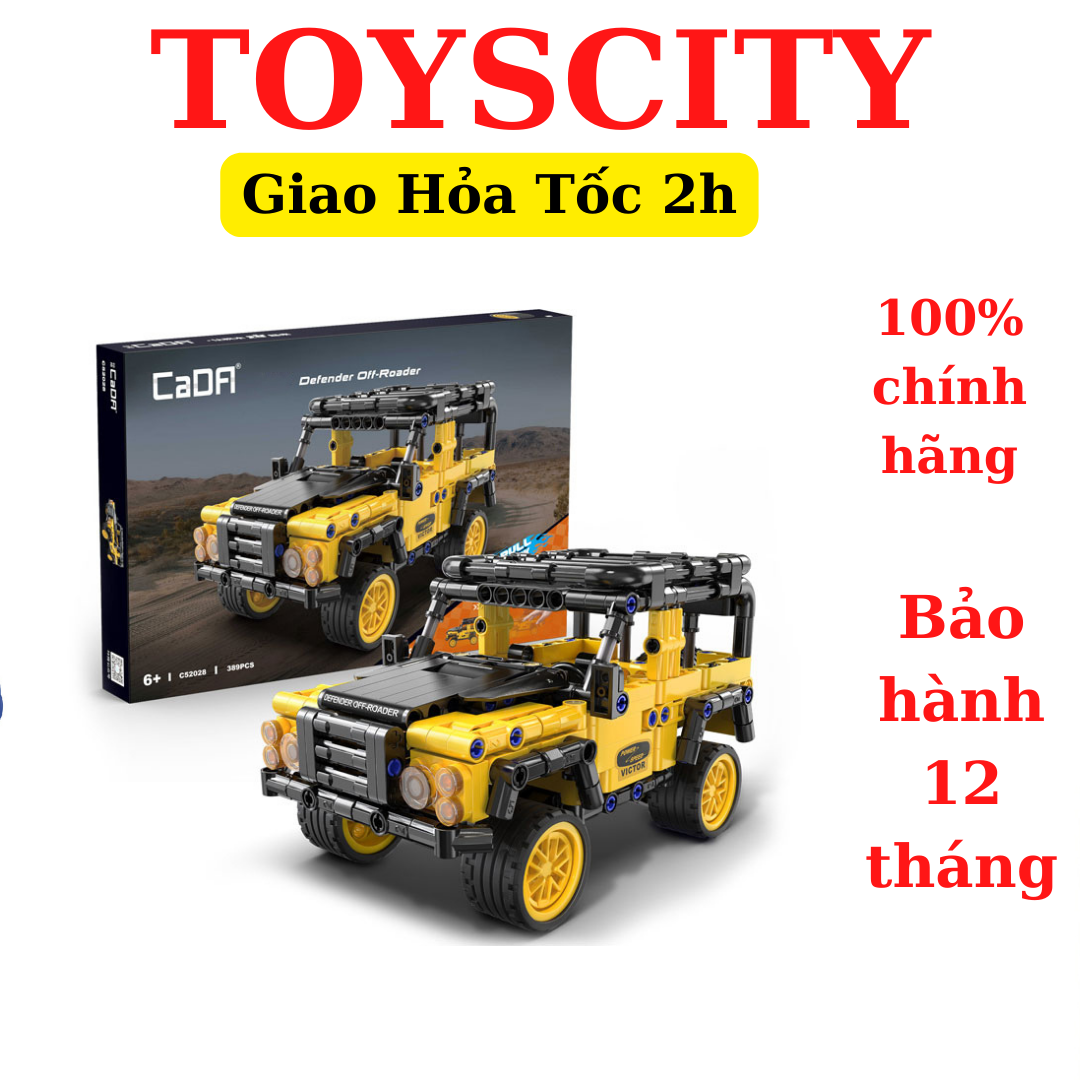 Đồ chơi lắp ráp, xếp hình xe kéo cót chạy đà Xe địa hình Defender - CADA C52028W