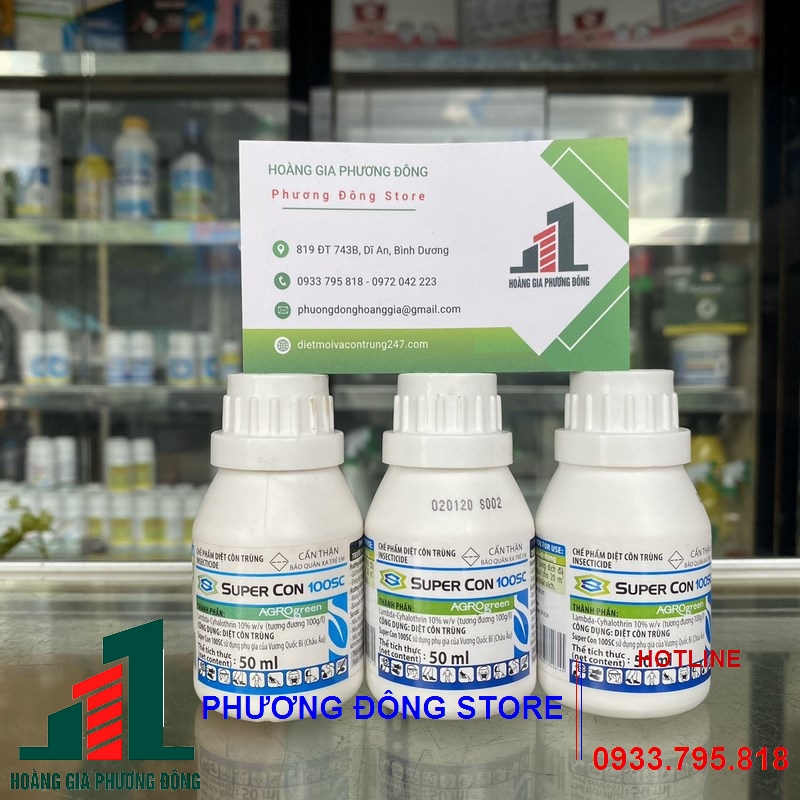 Thuốc diệt muỗi và côn trùng SUPER CON 100SC_ chai 50ml