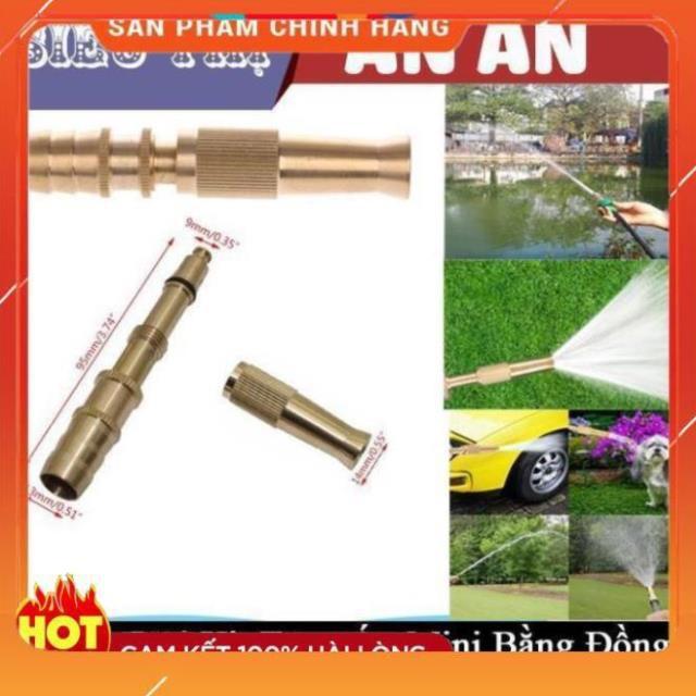 Đầu vòi xịt tăng áp mini Đầu vòi tăng áp đa năng bằng đồng tưới cây rửa xe cực mạnh 206587 tặng đai