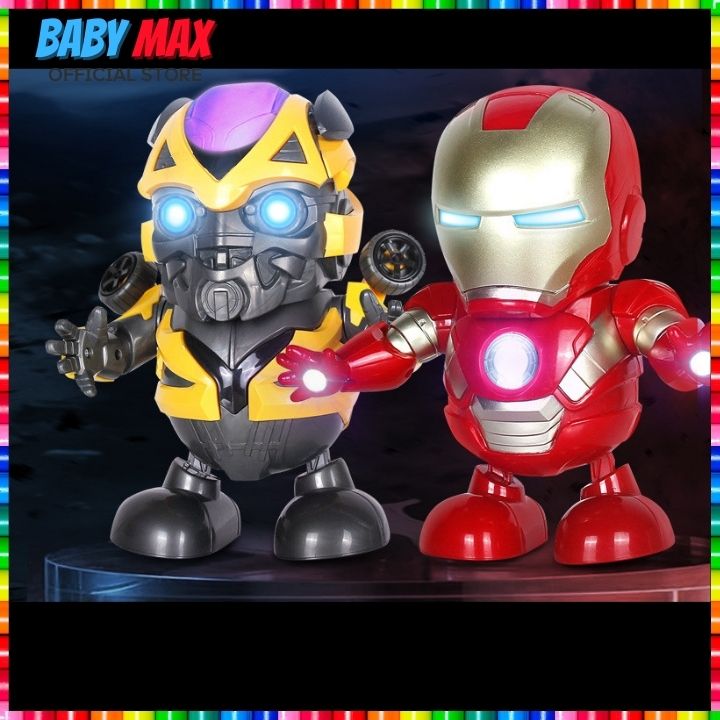 Iron man robot nhảy múa phát sáng theo nhạc giải trí cho bé đồ chơi trẻ em