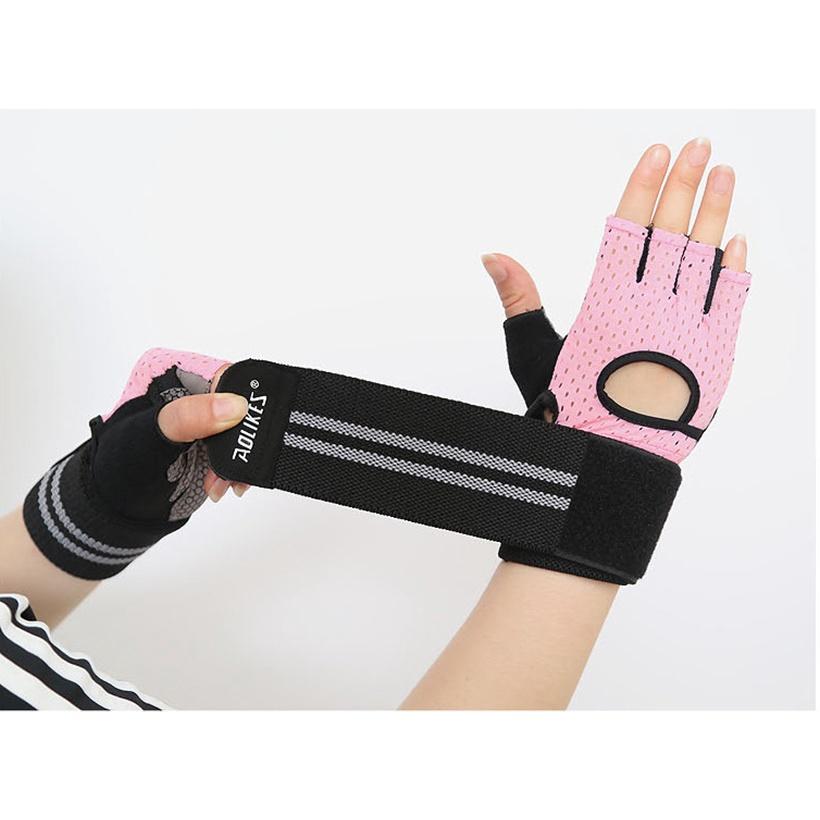 Găng Tay Nửa Ngón Tập Gym, Tập Tạ Tích Hợp Quấn Cổ Tay Aolikes AL113B 113 AL113 - Chính Hãng Aolikes