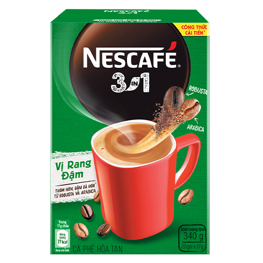 Combo 3 hộp NESCAFÉ 3IN1 Công thức cải tiến - VỊ RANG ĐẬM Hộp 20 gói