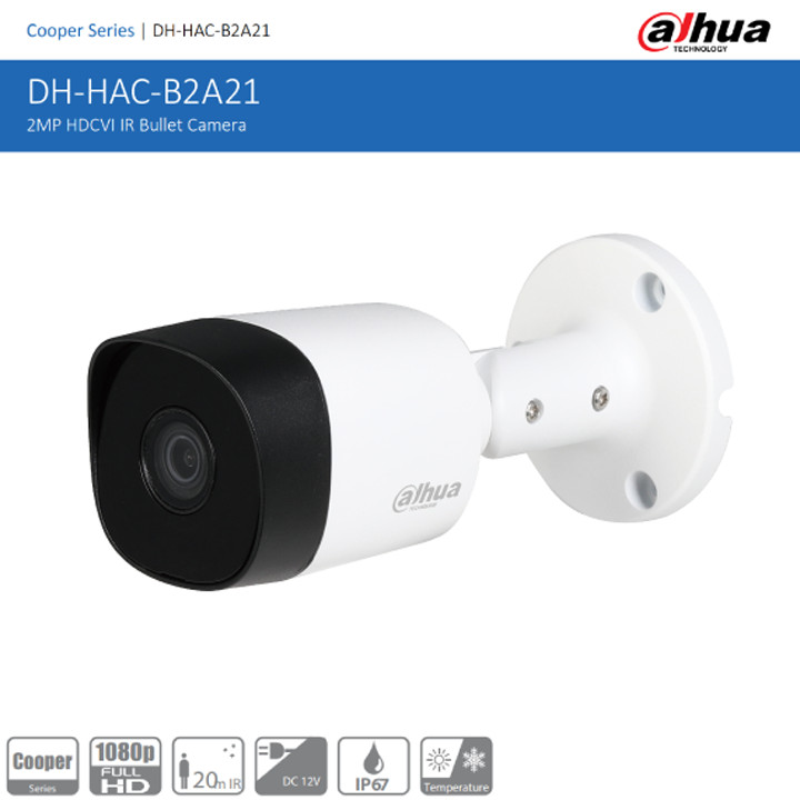 Camera thân Dahua DH-HAC-B2A21P vỏ sắt 2MP 1080P hàng chính hãng DSS Việt Nam