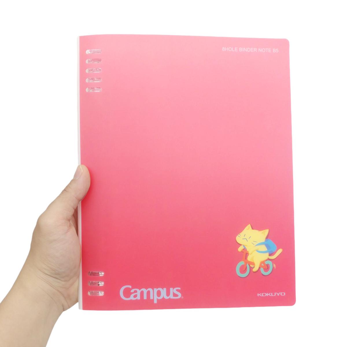 Sổ Bìa Còng 8 Lỗ B5 - Cat's Daily Life - Campus BN-B5H8CAT-01 - Màu Đỏ