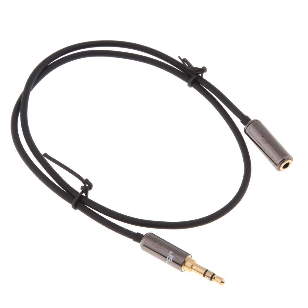 3.5mm Male to Female Auxiliary Stereo Audio Headphone Jack AUX Cable 0.5m