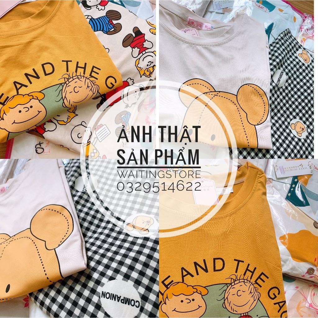 Bộ ngủ cotton thun sữa hoạt hình kute BNN14