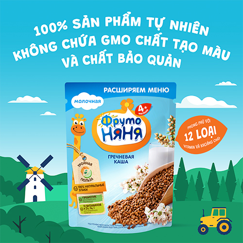 Thùng 9 Gói Bột kiều mạch Fruto Nyanya 200g