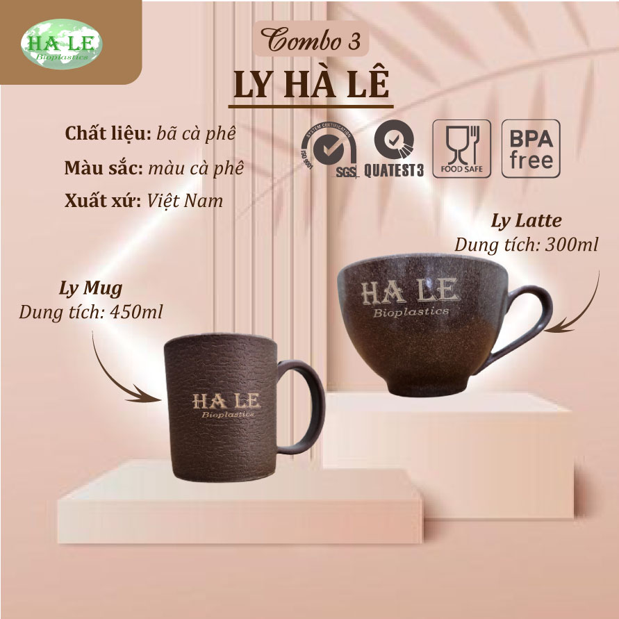 Combo 3: Ly Hà Lê từ bã cà phê